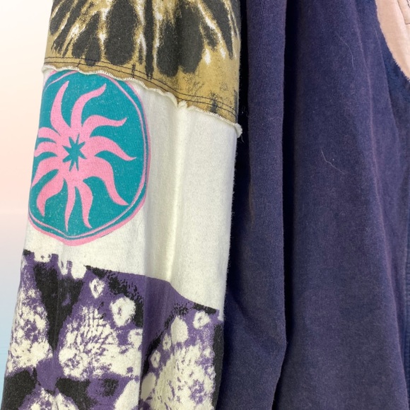 SOLD Free People We The Free Marley Cardigan Tee Top Purple Multi Size Large - Picture 4 of 13